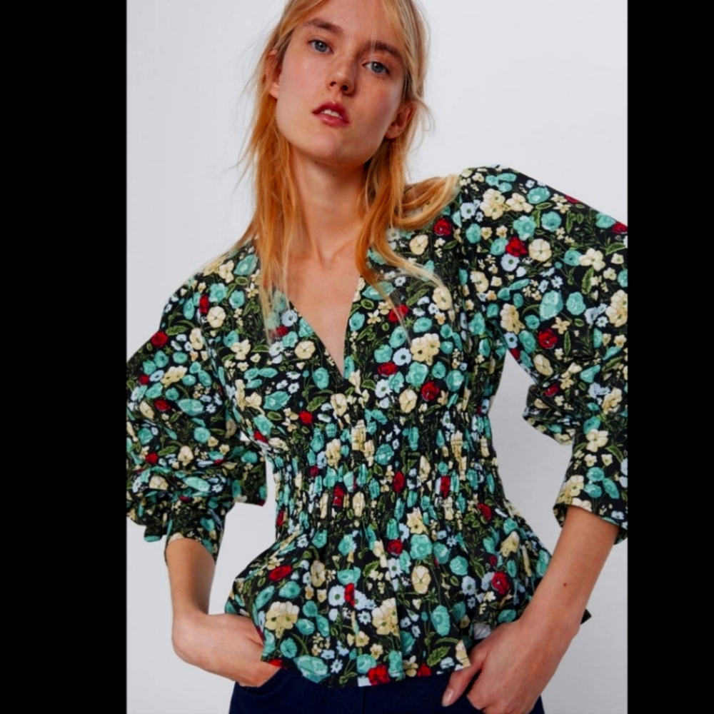 From my closet: Zara floral print top